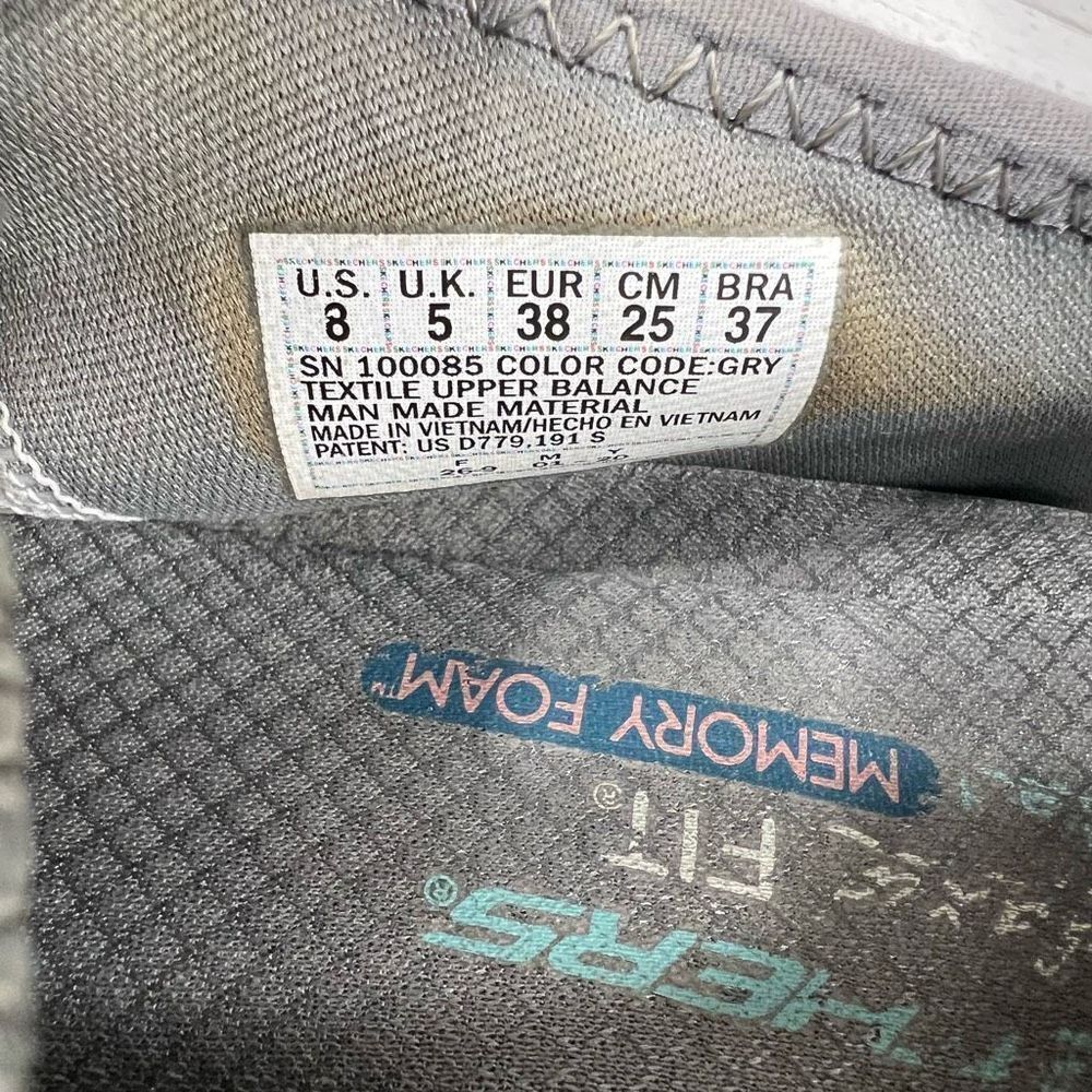 Skechers Womens Relaxed Fit Memory Foam Gray Aqua Slip On Shoe US‎ 8 - Picture 8 of 8